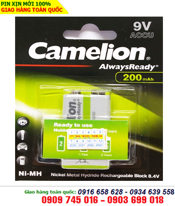 Camelion NH-9V200ARBP1, Pin sạc 9v Camelion NH-9V200ARBP1 AlwaysReady chính hãng /Loại Vỉ 1viên